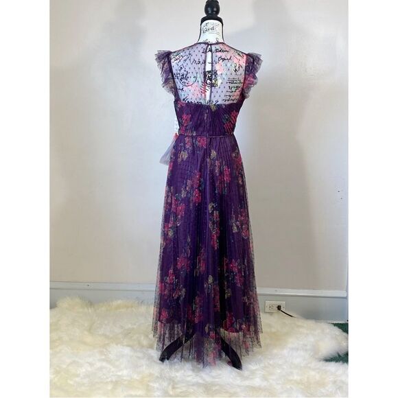 Mac Duggal Ieena Cap Sleeve Floral A-Line Dress size 2 - Picture 8 of 13